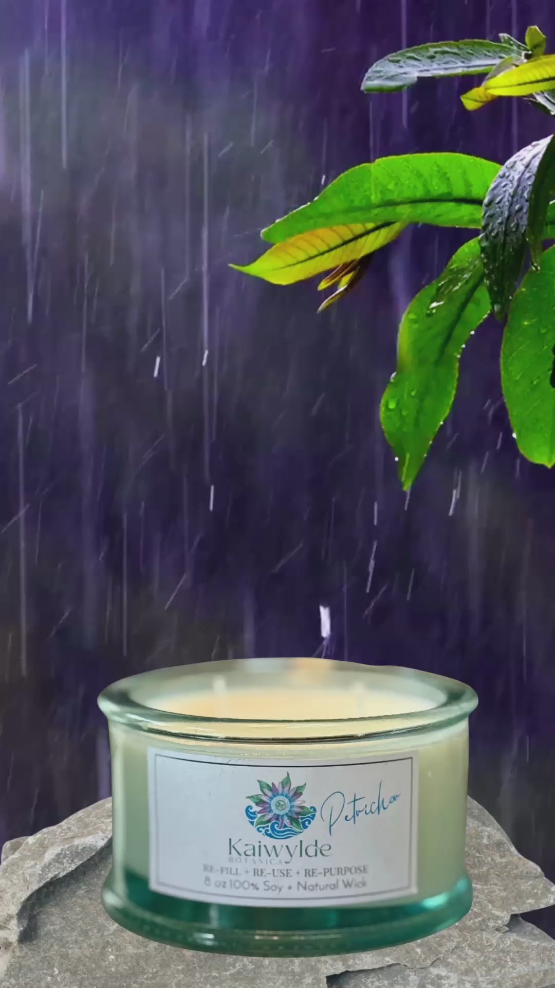 Petrichor Scent - Kaiwylde Botanica 10 oz Seaglass Series Jar Candle