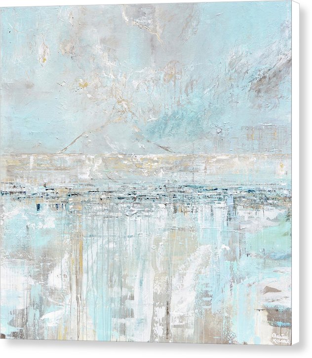 "Sea Breeze" Giclee Print Light Blue Coastal Abstract Painting Canvas Print Home Decor Wall Art White