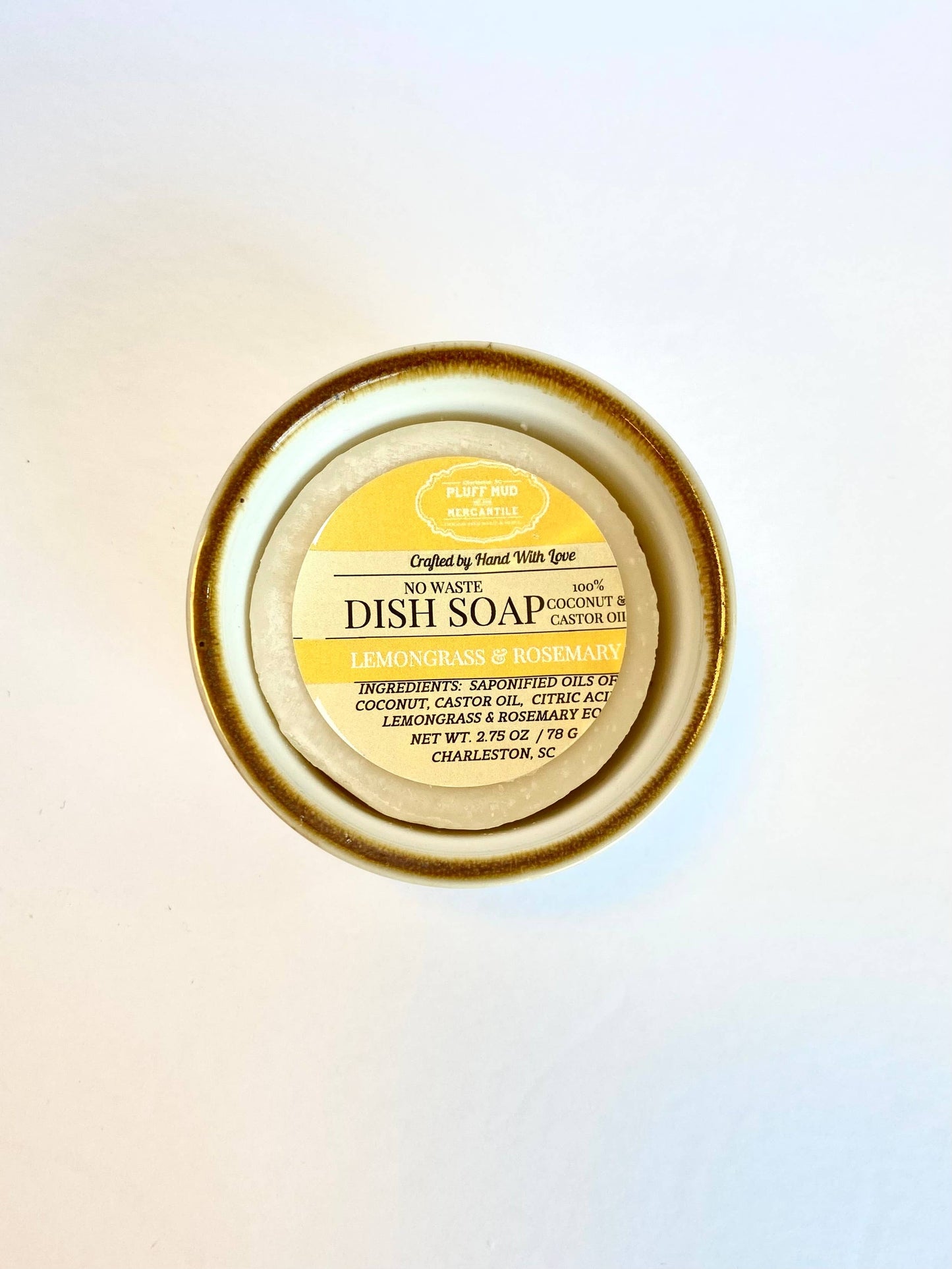 Cucina Collection Solid Dish Soap- Lemon Rosemary - Pluff Mud Mercantile